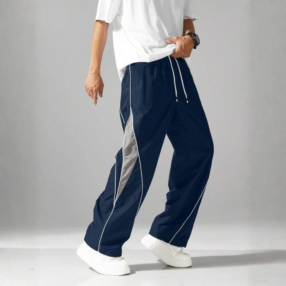 Street Style Sweatpants With Side Stripes Design And Drawstring For Men