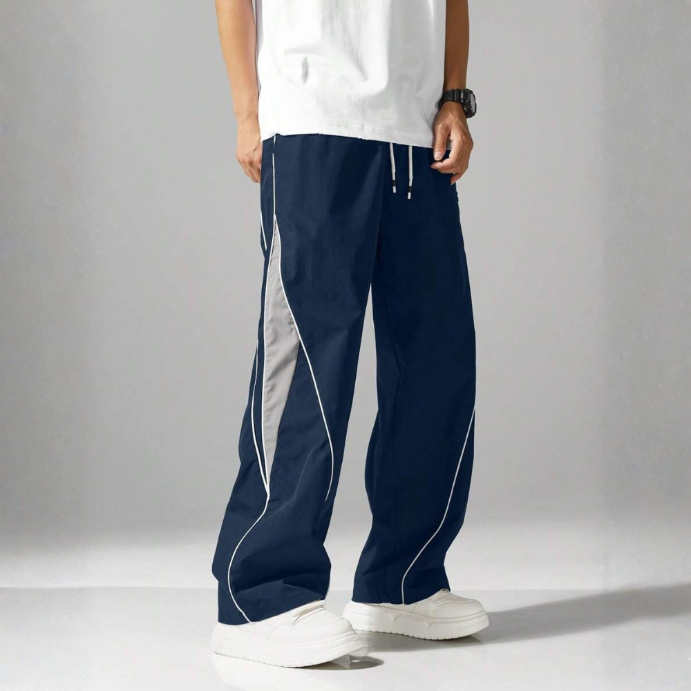Street Style Sweatpants With Side Stripes Design And Drawstring For Men