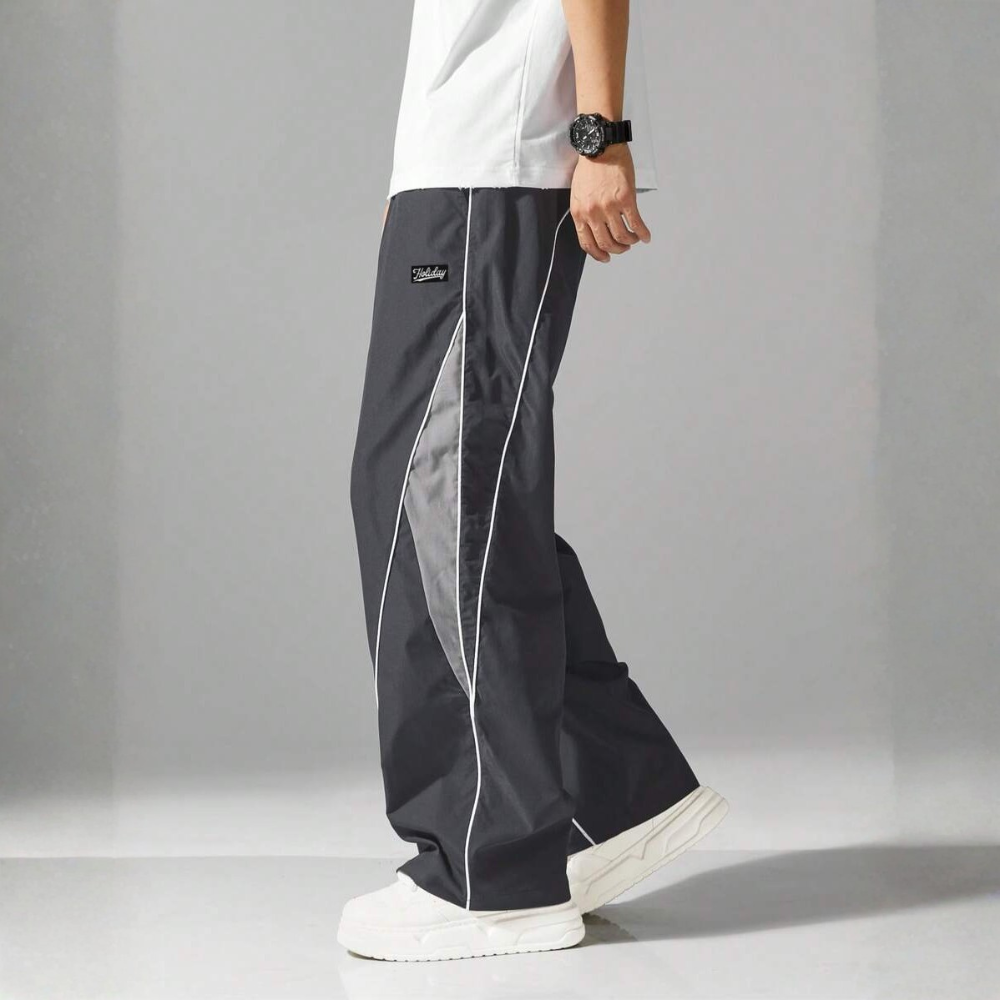 Street Style Sweatpants With Side Stripes Design And Drawstring For Men