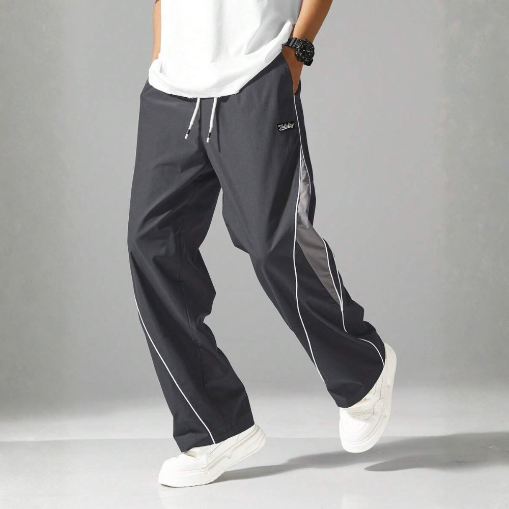 Street Style Sweatpants With Side Stripes Design And Drawstring For Men