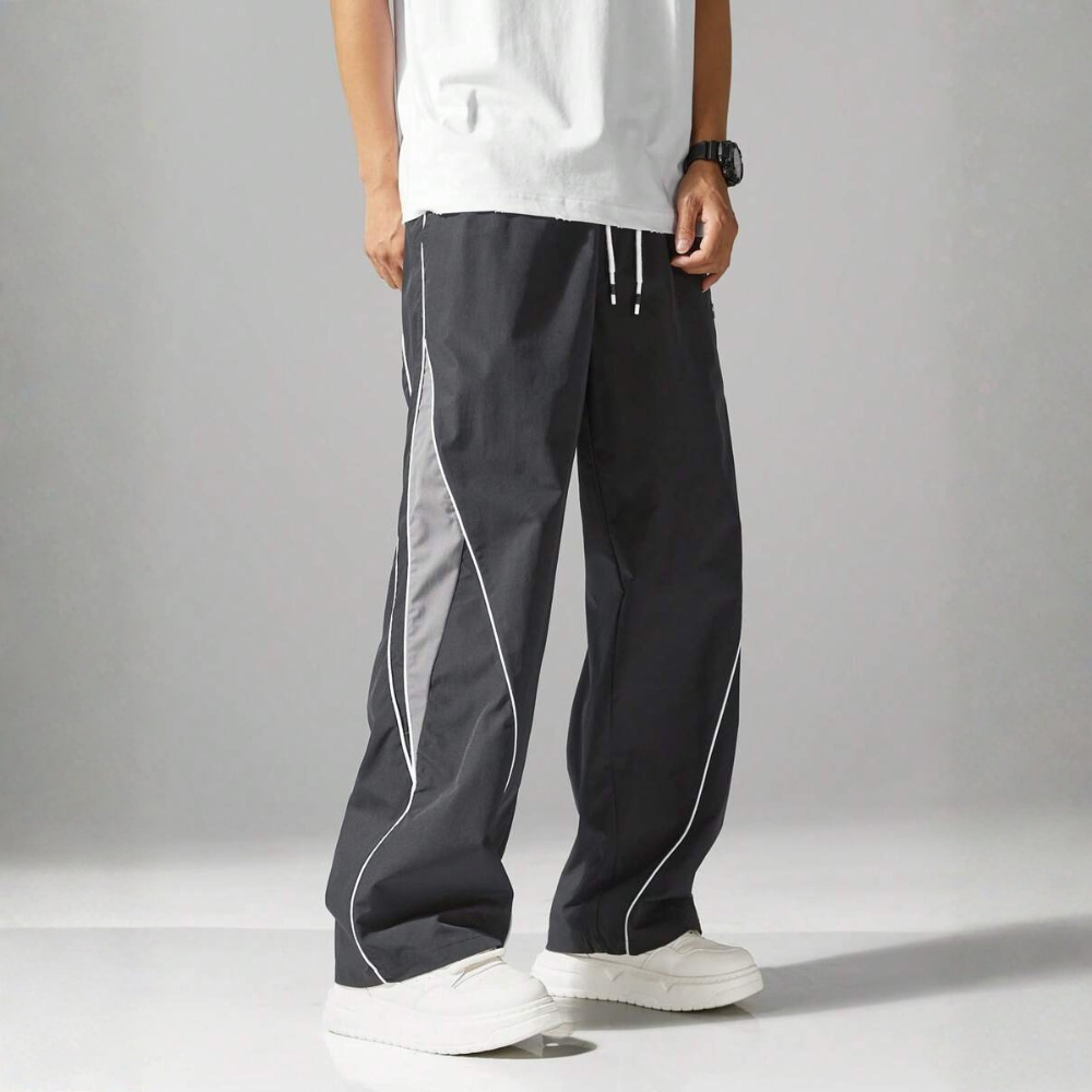Street Style Sweatpants With Side Stripes Design And Drawstring For Men