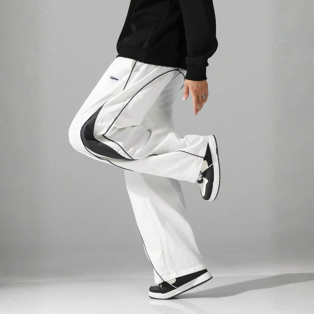 Street Style Sweatpants With Side Stripes Design And Drawstring For Men
