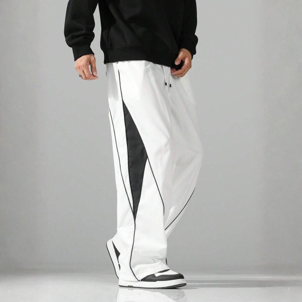 Street Style Sweatpants With Side Stripes Design And Drawstring For Men
