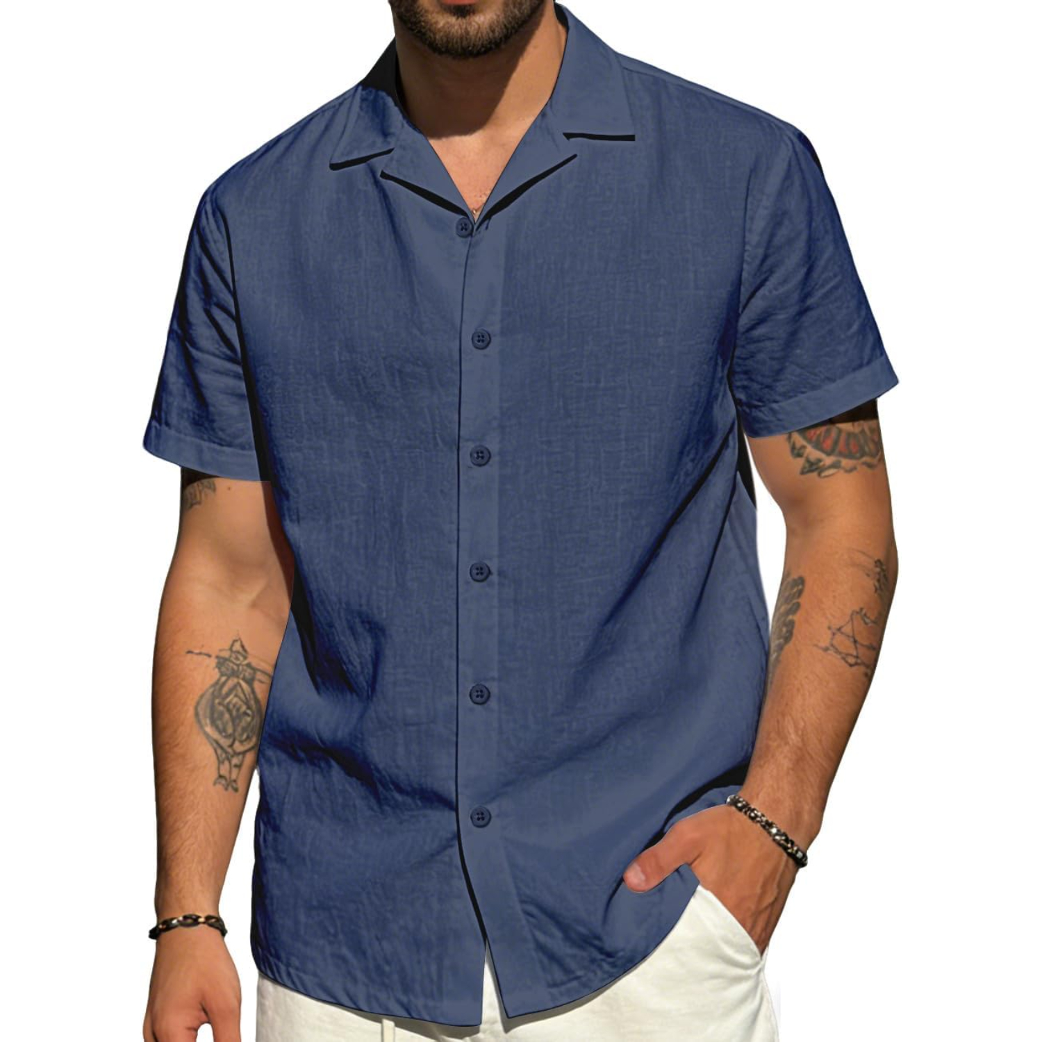 Vacation Style Lightweight Button Down Shirt