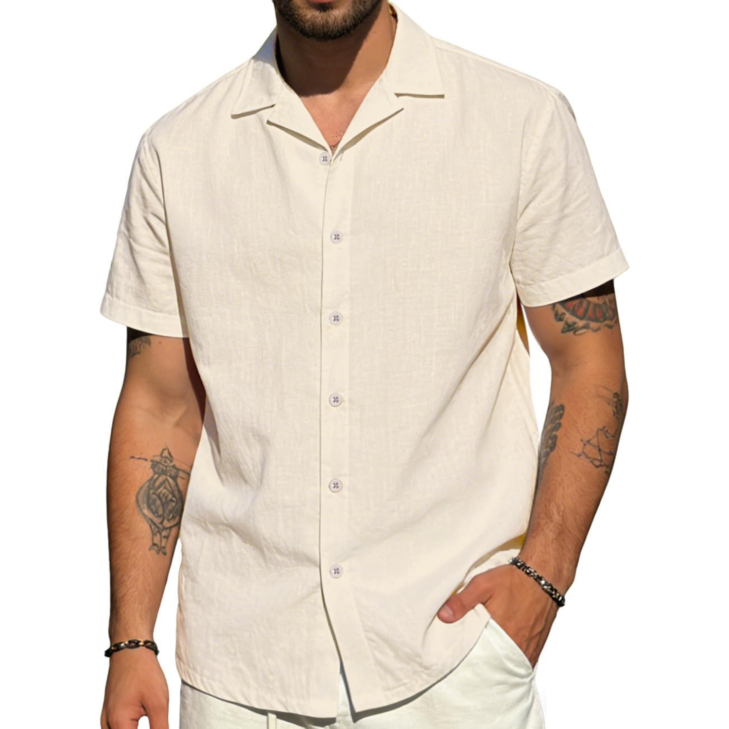 Vacation Style Lightweight Button Down Shirt