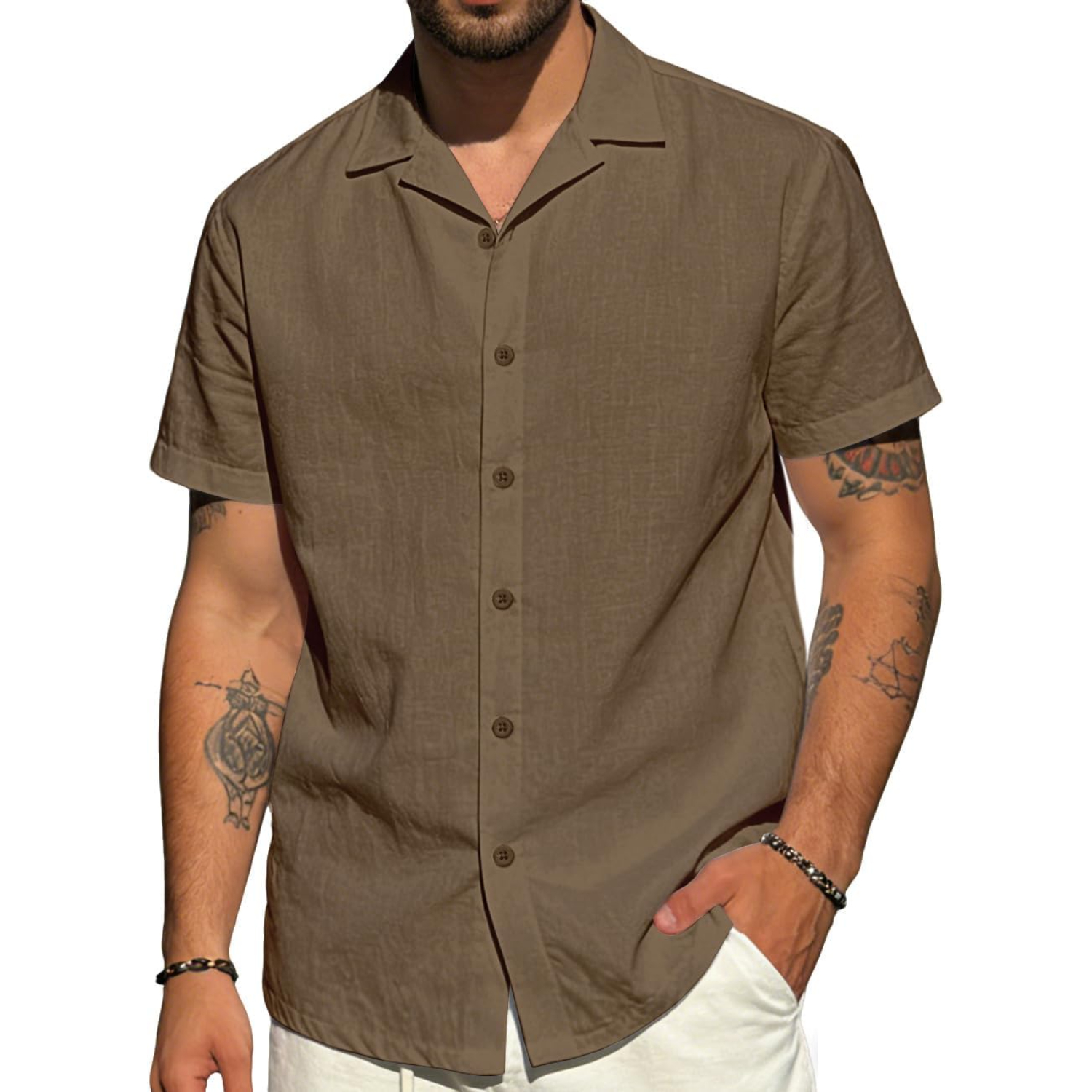 Vacation Style Lightweight Button Down Shirt
