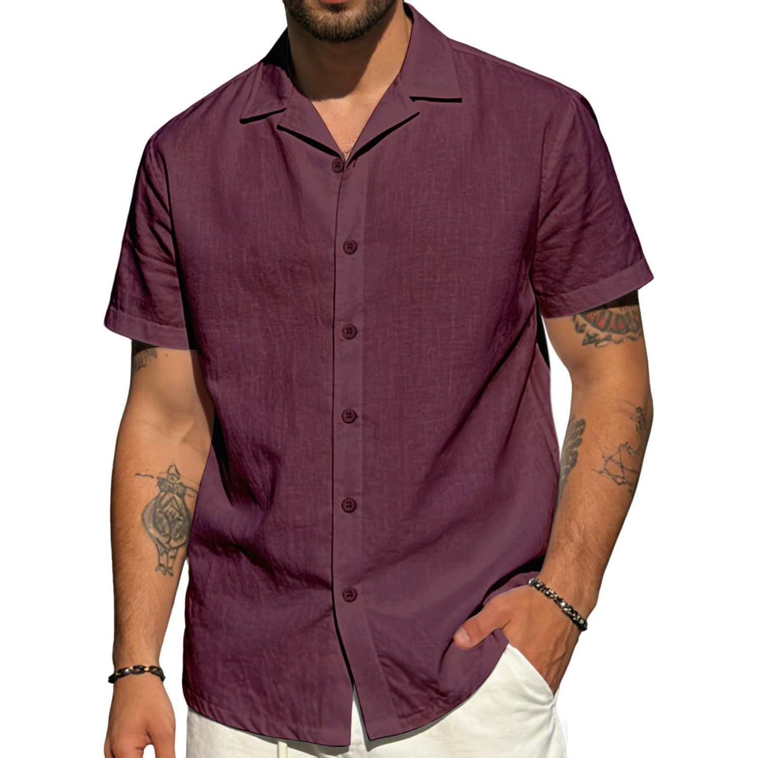 Vacation Style Lightweight Button Down Shirt