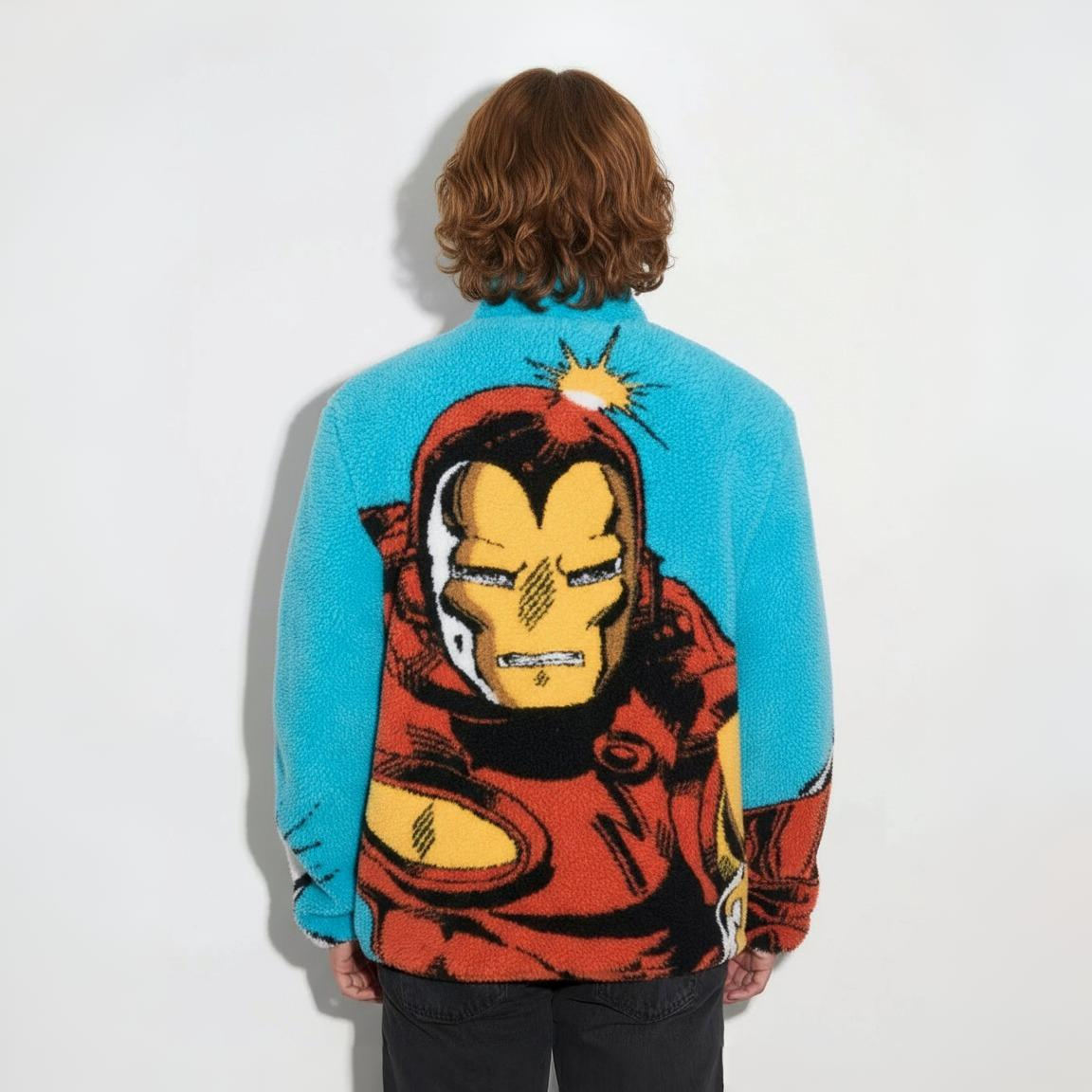 Vibrant Graphic Full Zip Fleece Sherpa Jacket