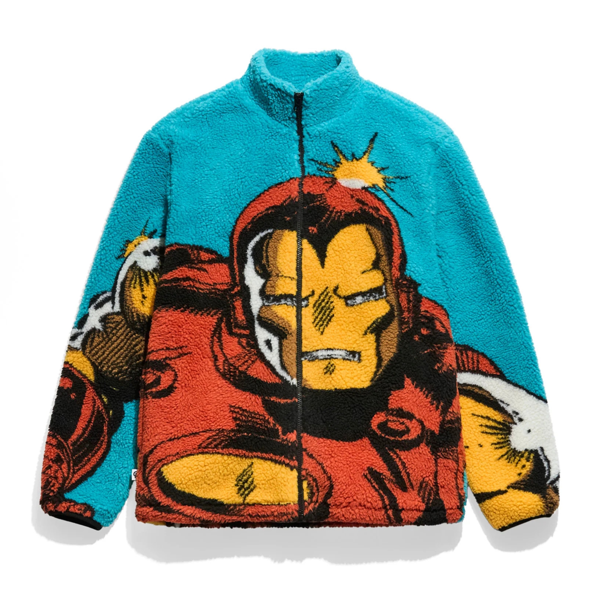 Vibrant Graphic Full Zip Fleece Sherpa Jacket