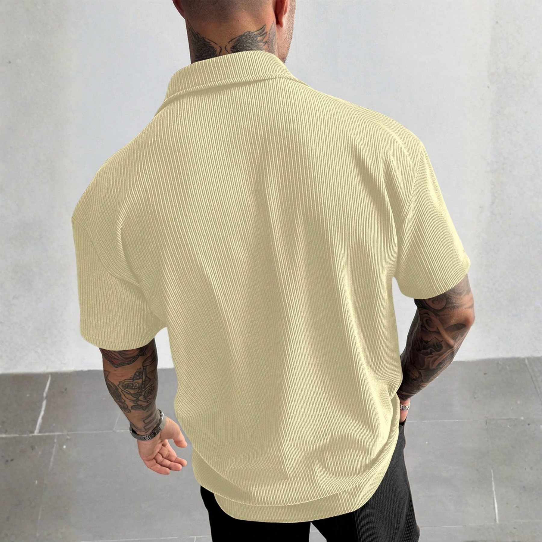 Vintage Men's Ribbed Knit Shirt