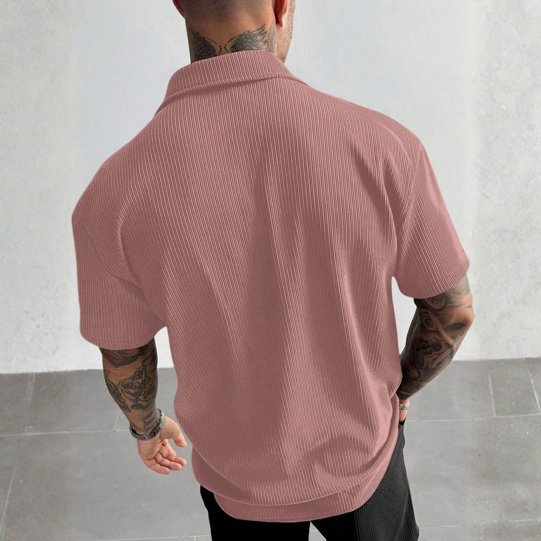 Vintage Men's Ribbed Knit Shirt
