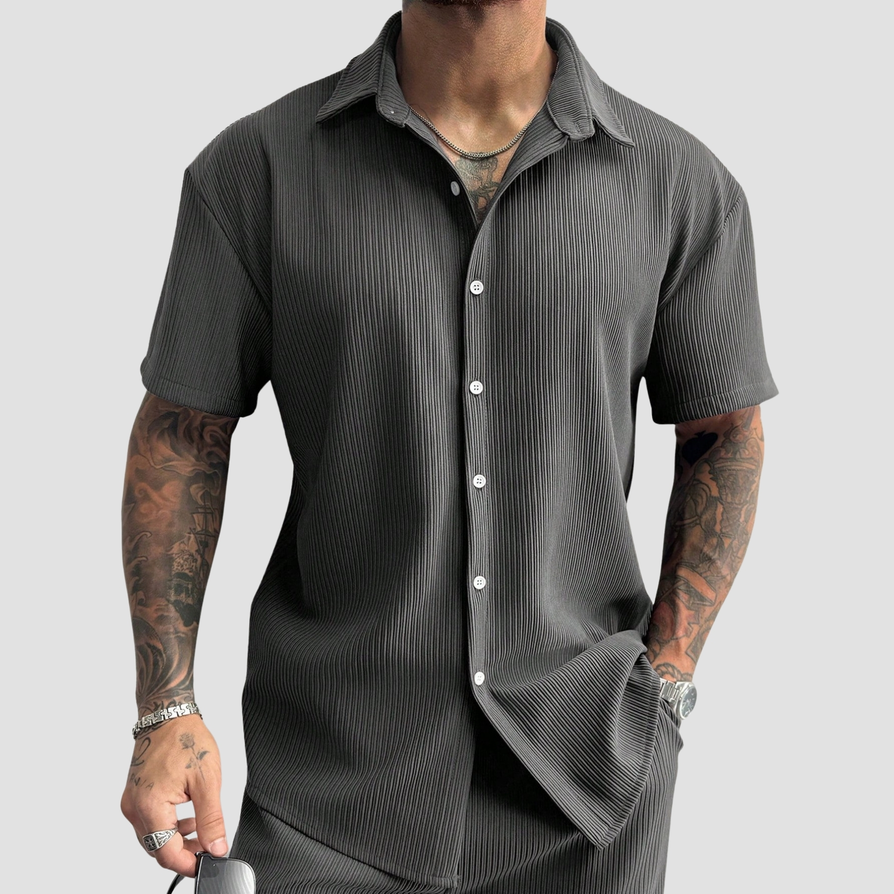 Vintage Men's Ribbed Knit Shirt