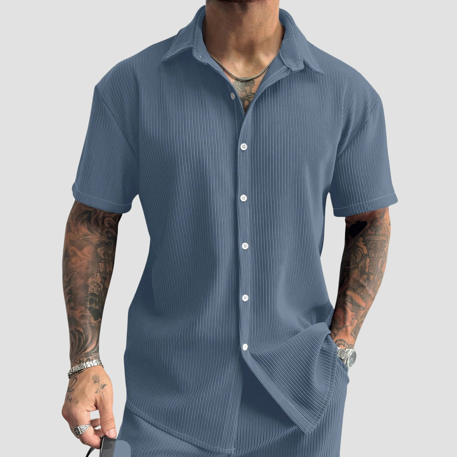 Vintage Men's Ribbed Knit Shirt