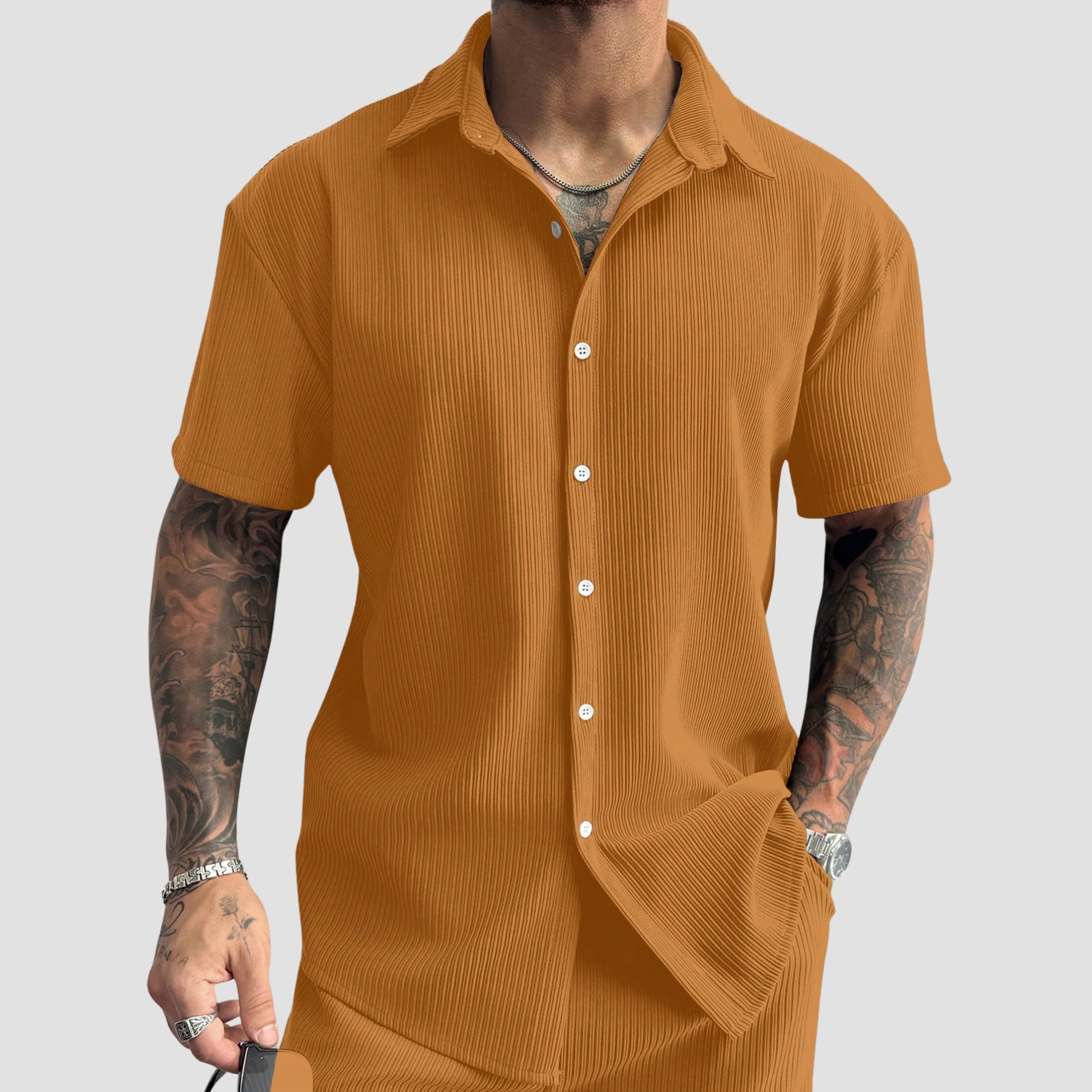 Vintage Men's Ribbed Knit Shirt