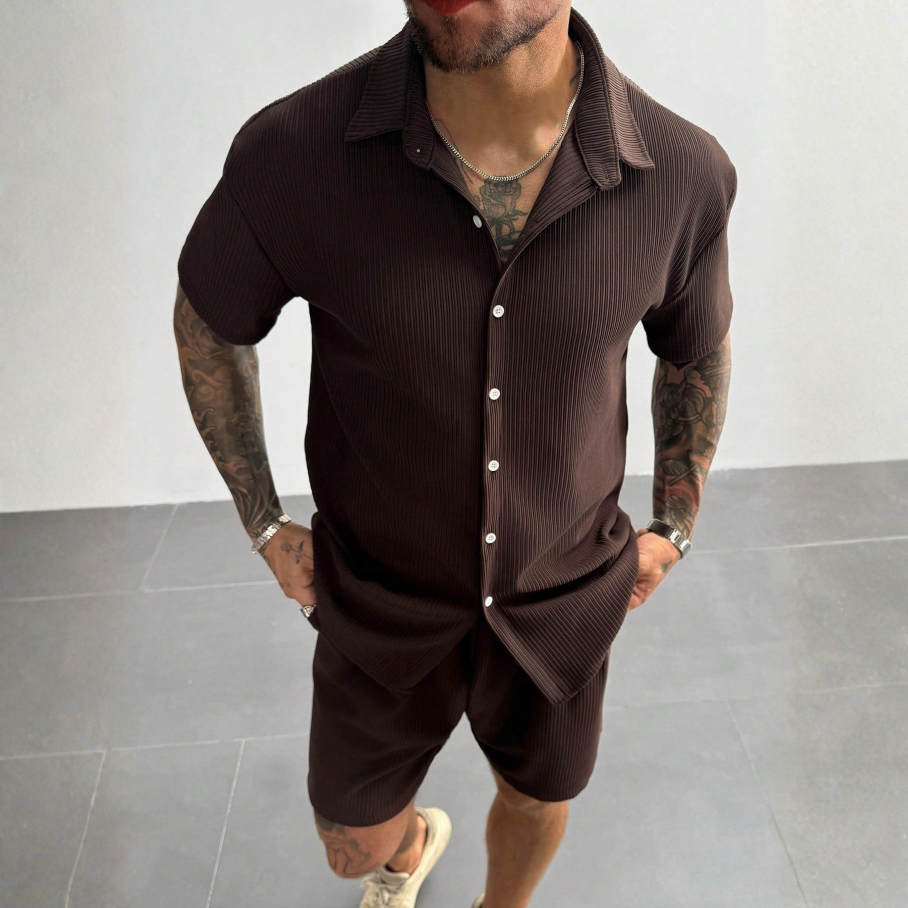 Vintage Men's Ribbed Knit Shirt