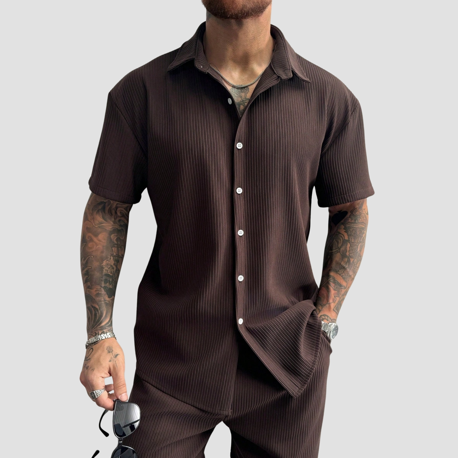 Vintage Men's Ribbed Knit Shirt