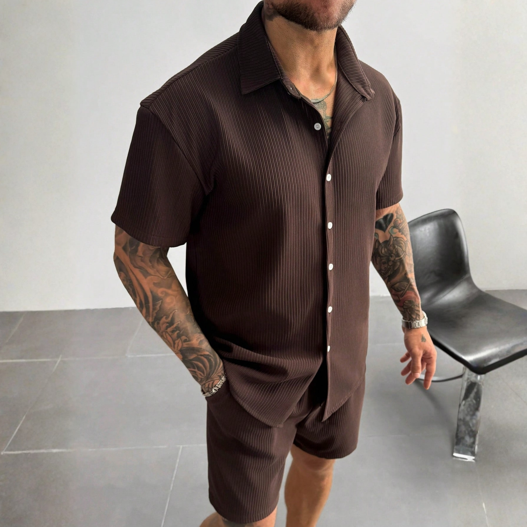 Vintage Men's Ribbed Knit Shirt