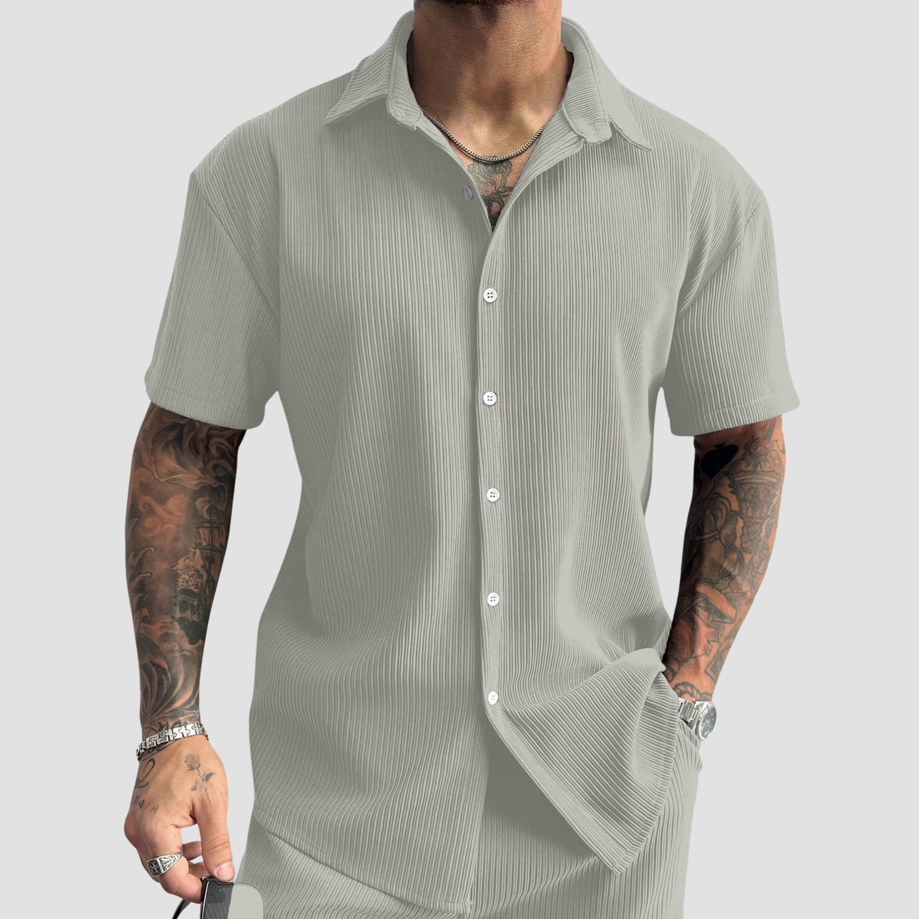 Vintage Men's Ribbed Knit Shirt