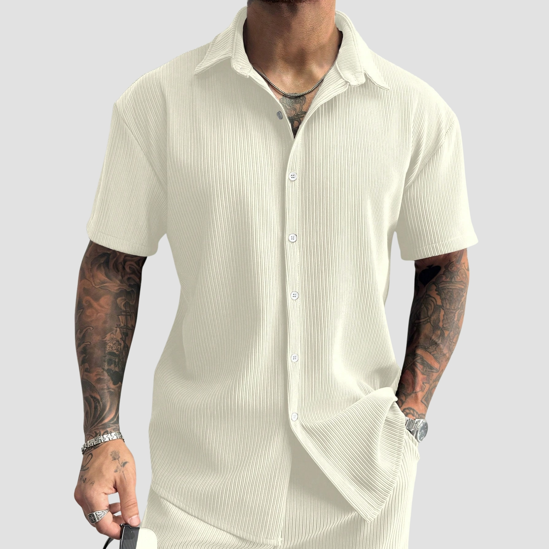 Vintage Men's Ribbed Knit Shirt