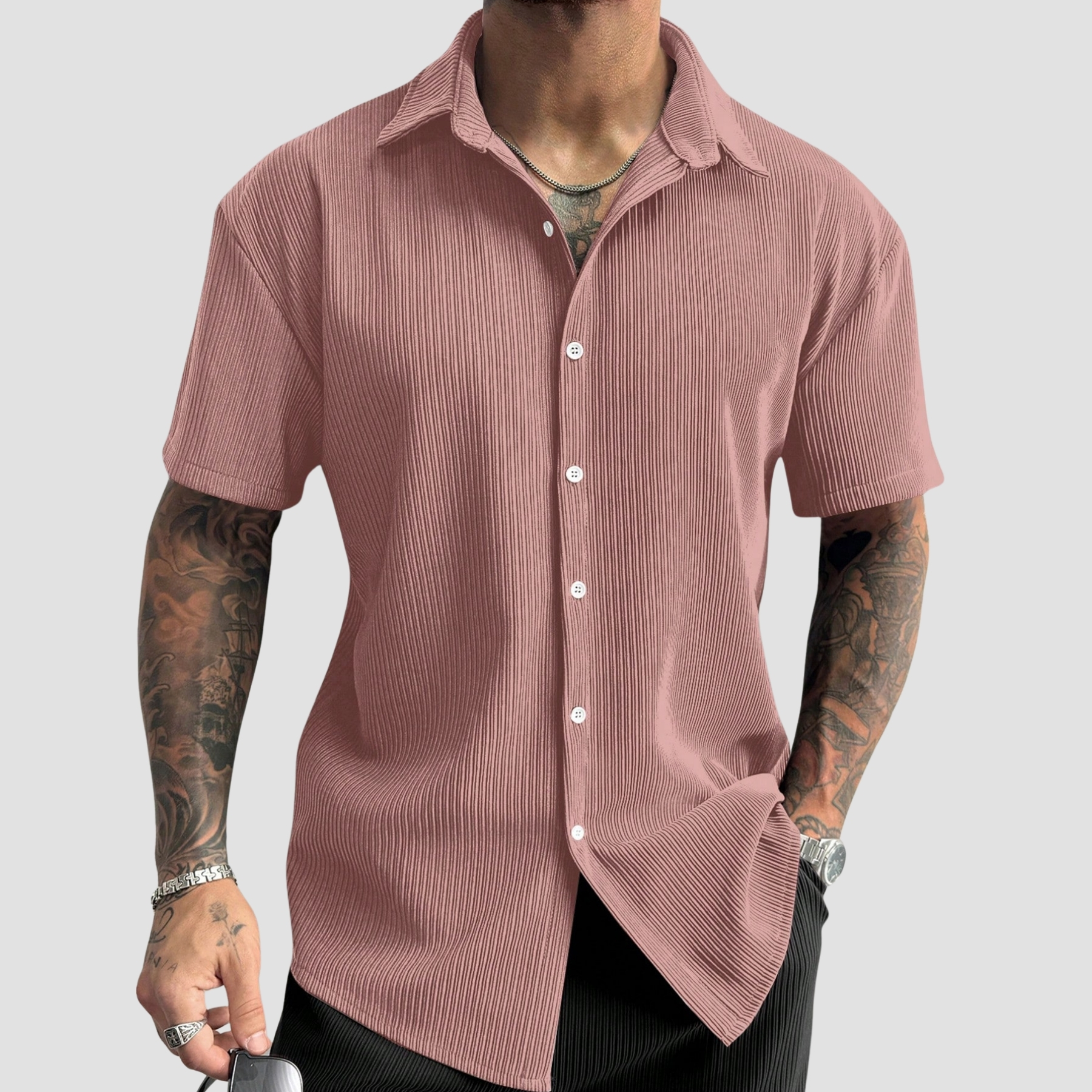 Vintage Men's Ribbed Knit Shirt