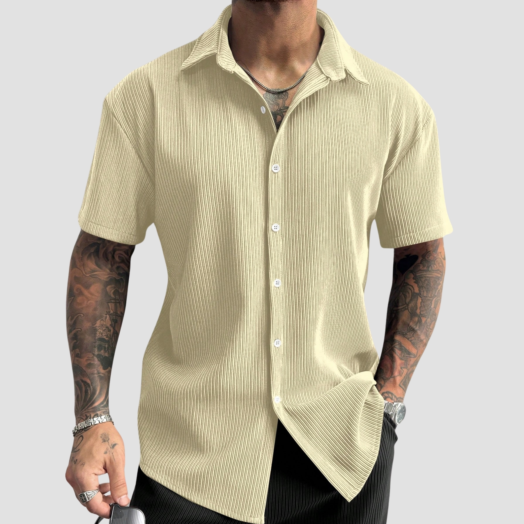 Vintage Men's Ribbed Knit Shirt