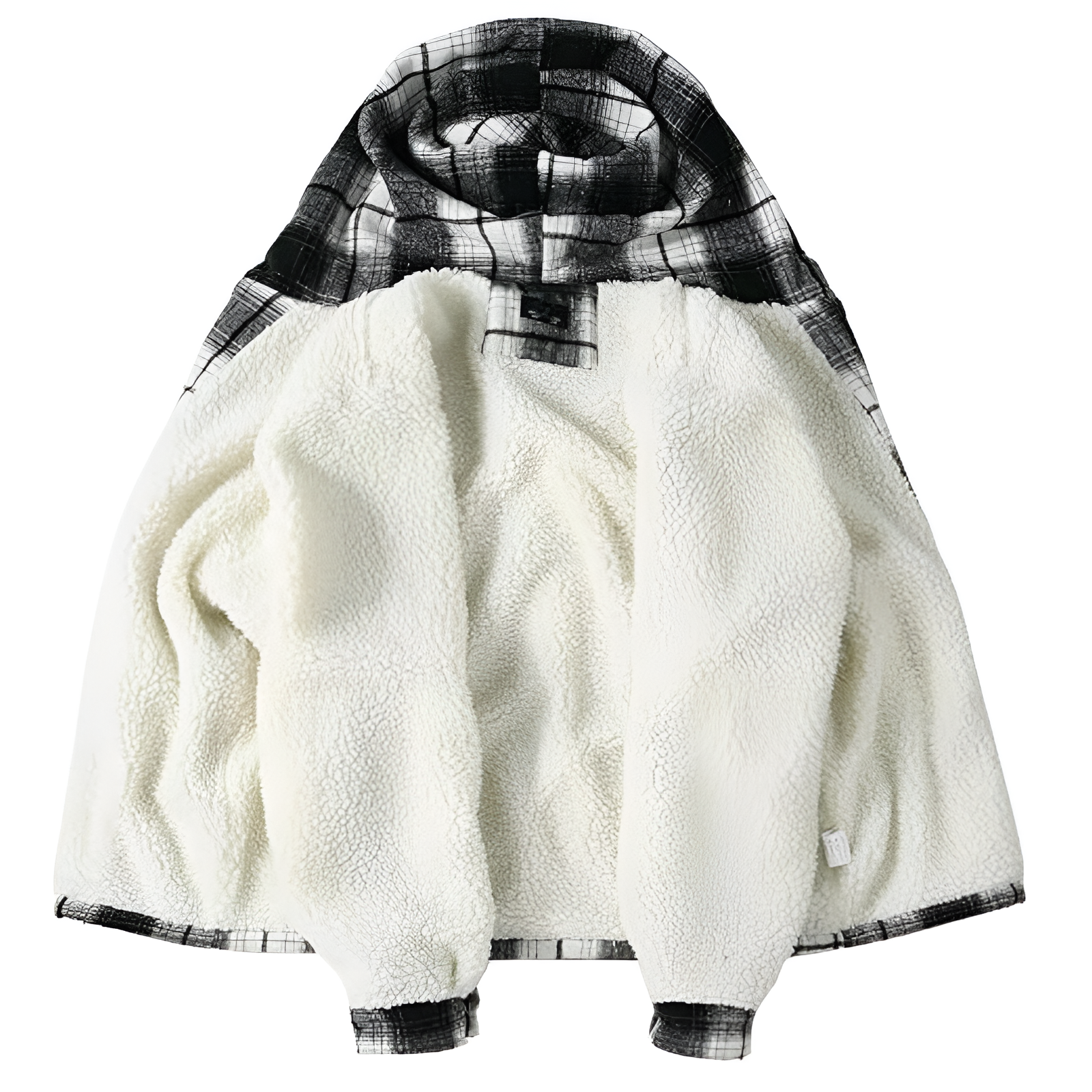 Men Flannel Hooded Jacket Fleece Sherpa Lined Plaid Shirts Jackets Zip Up Sweatshirt Hoodies for Men with 4 Pockets