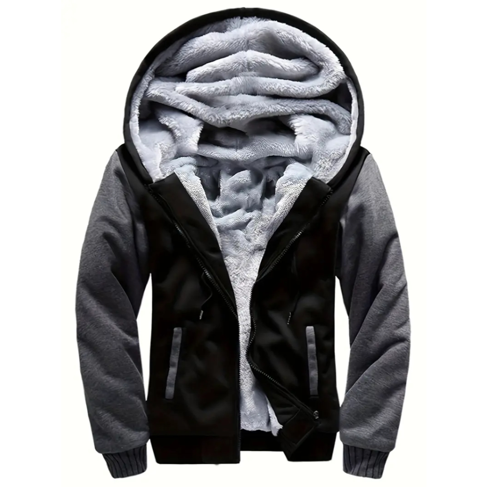 Warm Fleece Hooded Jacket For Men