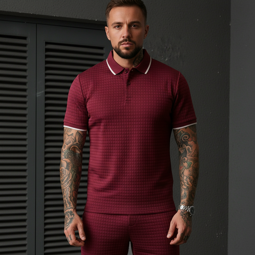 Casual Patch Up Half Placket Polo T Shirt For Men