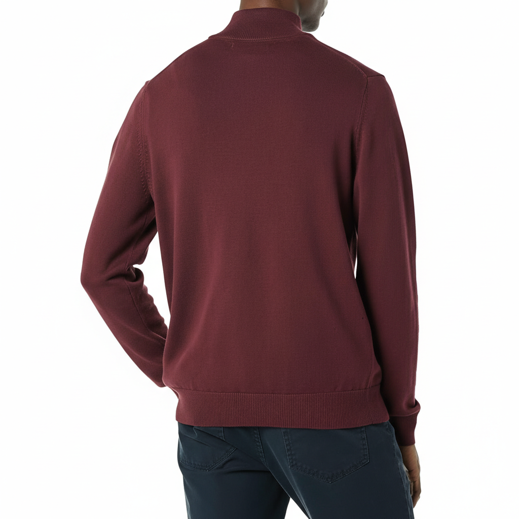 Quarter Zip Long Sleeve Knit Sweater