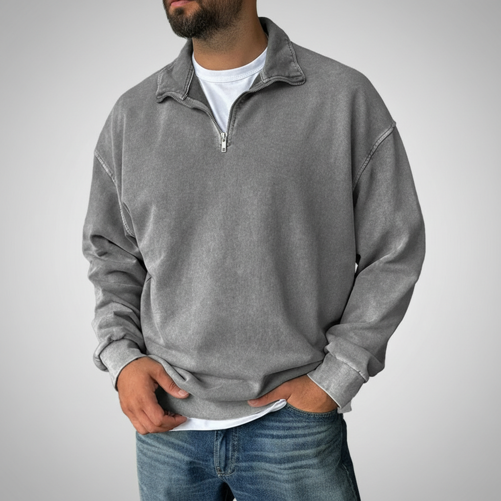 Half Zip Collar Sweatshirt For Men