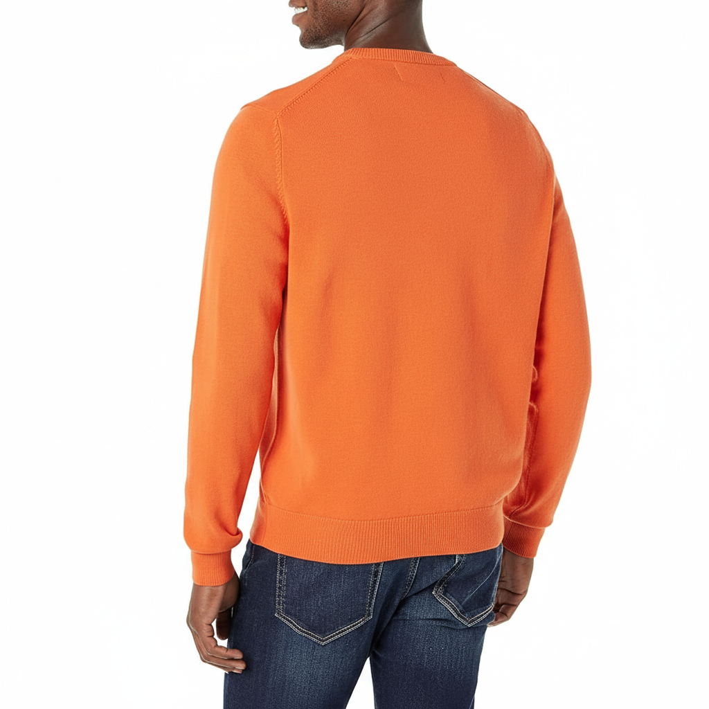 Men's Long-Sleeve Crewneck Sweater, 100% Cotton, Big & Tall Options Available