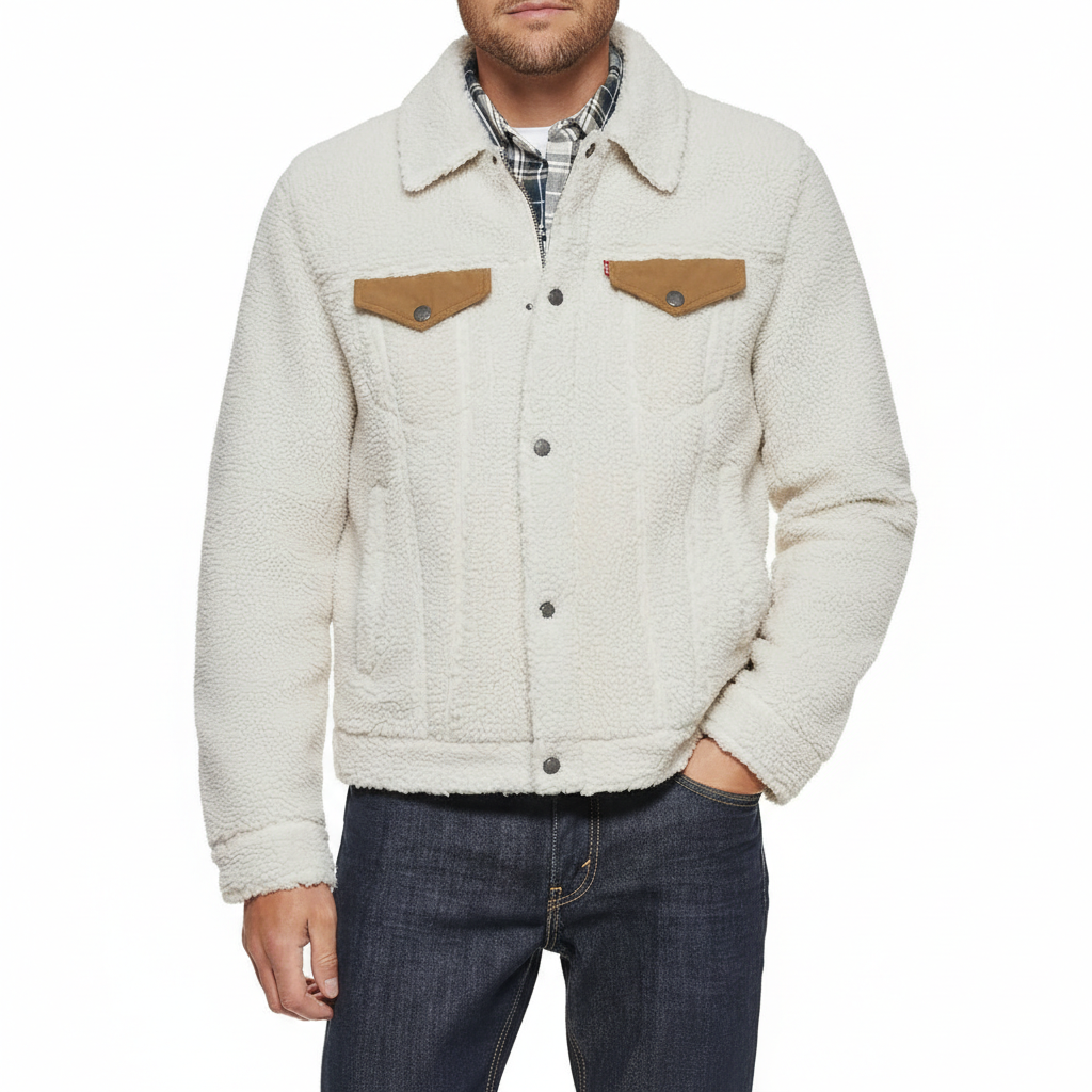 Men Sherpa Trucker Jacket