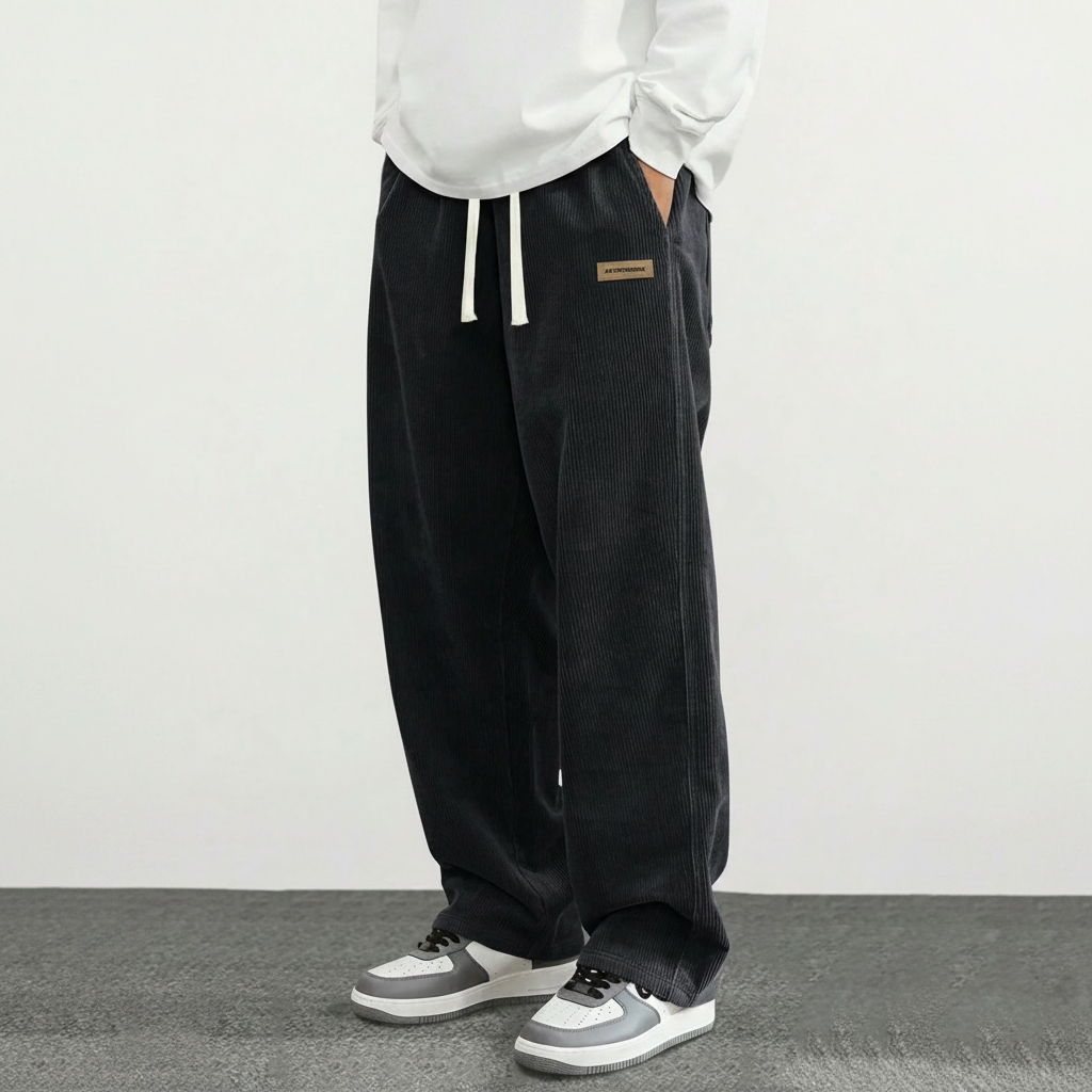 Personalized Printed Loose Fit Straight Pants For Men