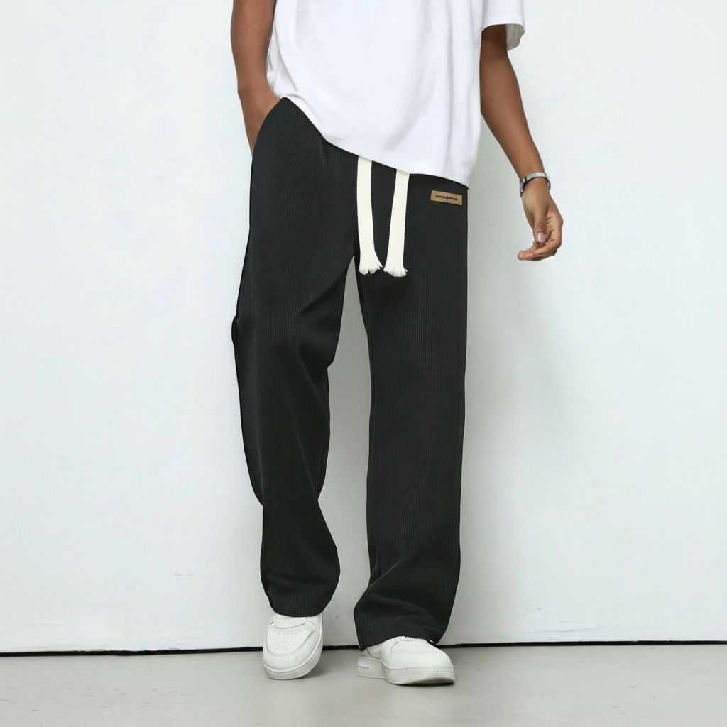 Personalized Printed Loose Fit Straight Pants For Men