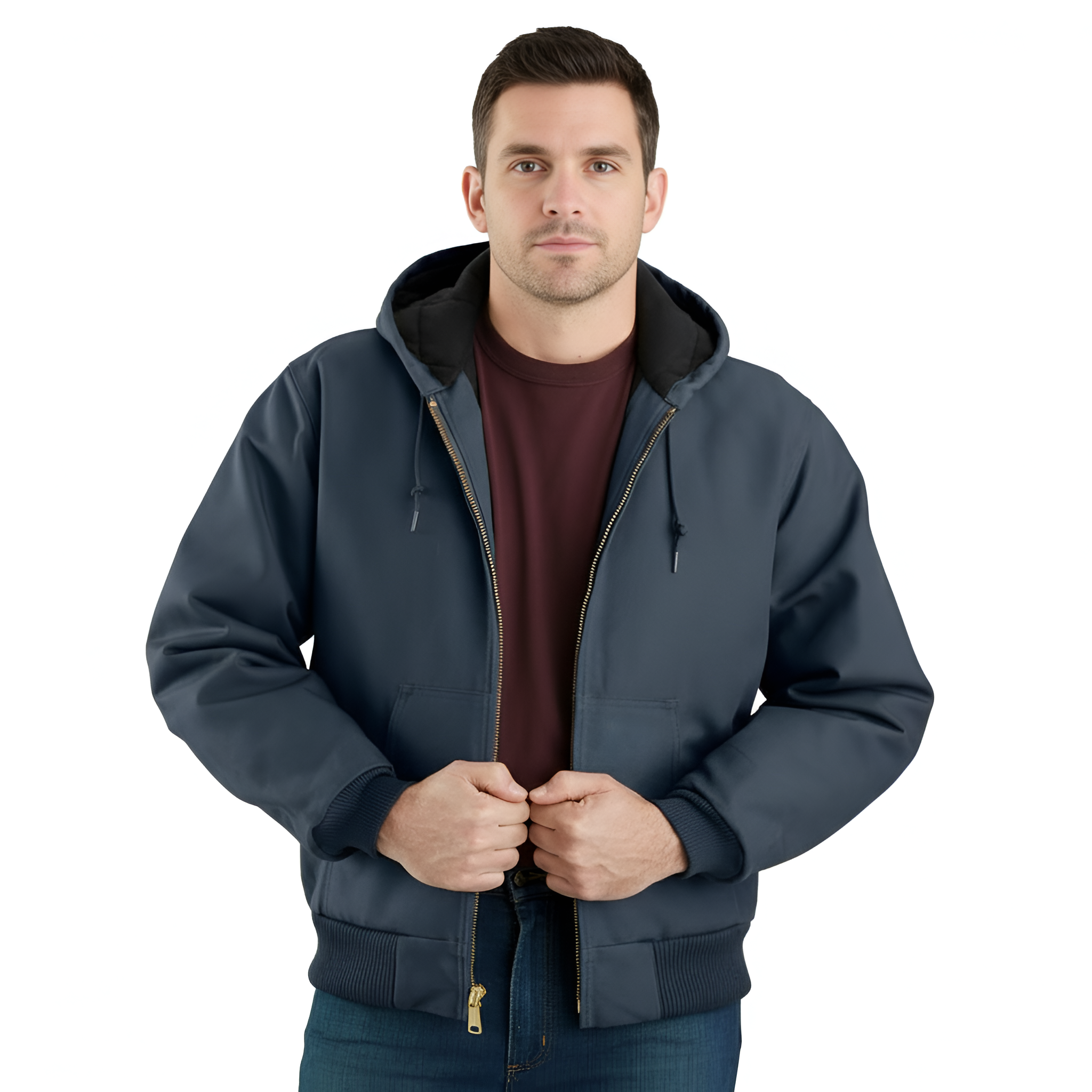 Men Loose Fit Firm Duck Insulated Flannel-Lined Active Jac