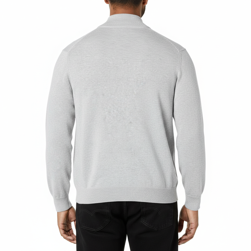 Quarter Zip Long Sleeve Knit Sweater