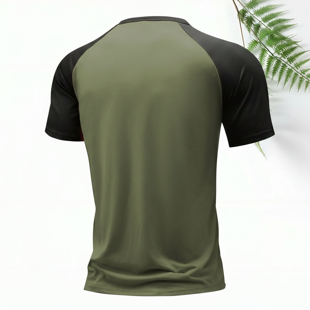 American Style Print Henley Short Sleeve T Shirt With Shorts For Men