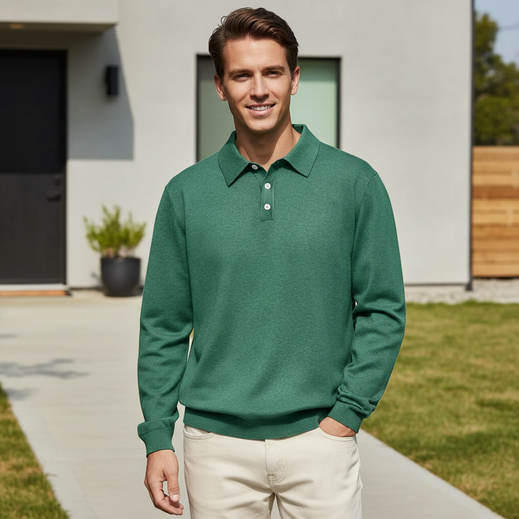 Tailored Cashmere Polo Shirt for Men