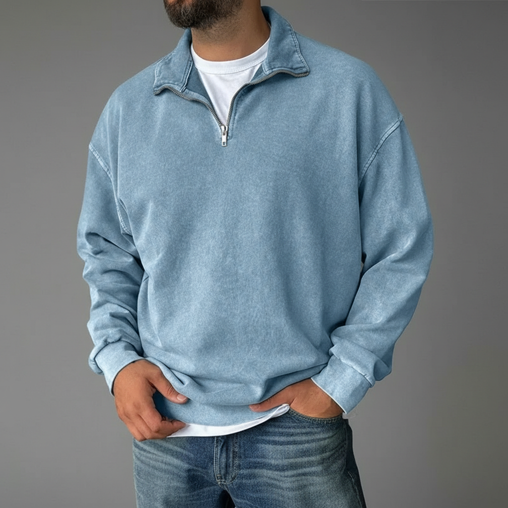 Half Zip Collar Sweatshirt For Men