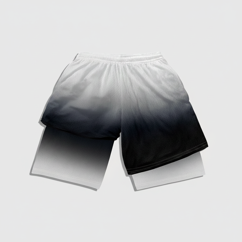 Anime Branch Print Drawstring Double Layer Casual Shorts