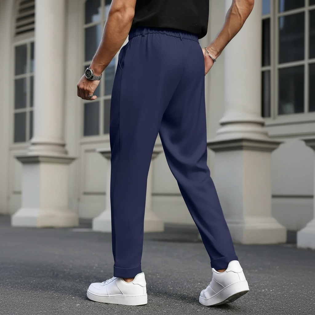 Straight Casual Trousers Retro British Style For Men