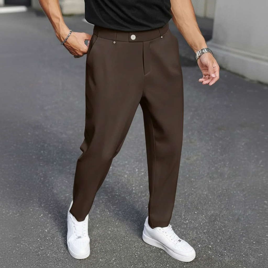 Straight Casual Trousers Retro British Style For Men