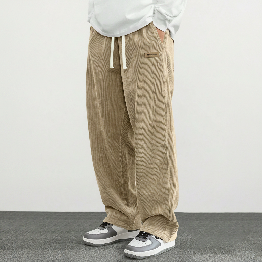 Personalized Printed Loose Fit Straight Pants For Men