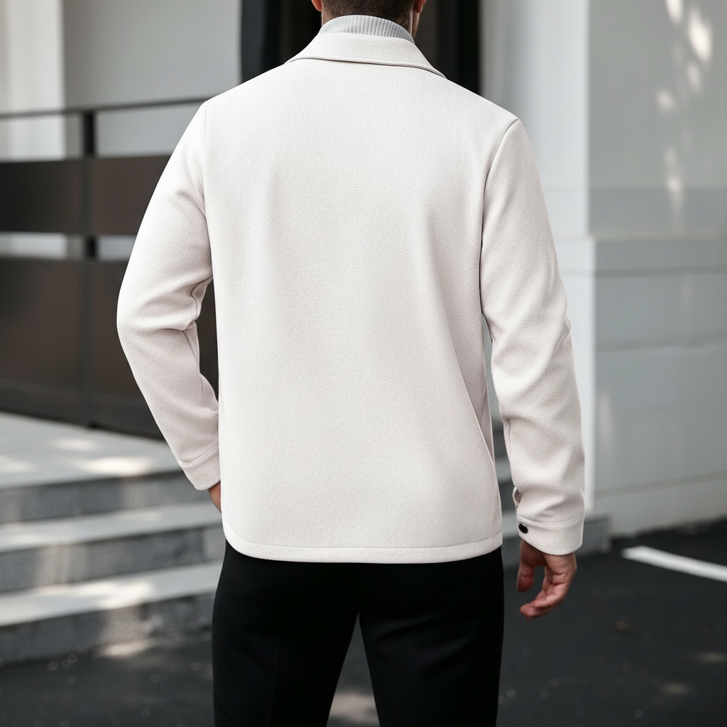 Button Up Casual Overcoat Long Sleeve For Men