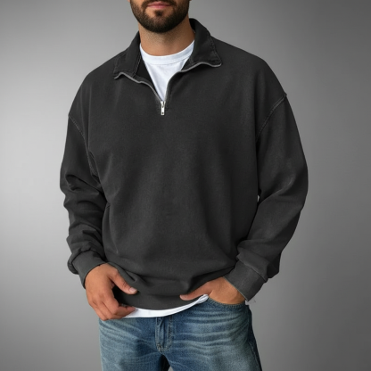 Half Zip Collar Sweatshirt For Men