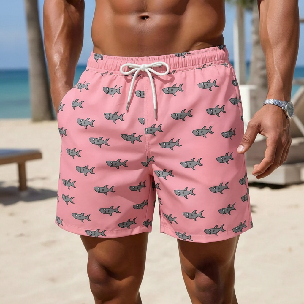 Casual Printed Beach Shorts For Men
