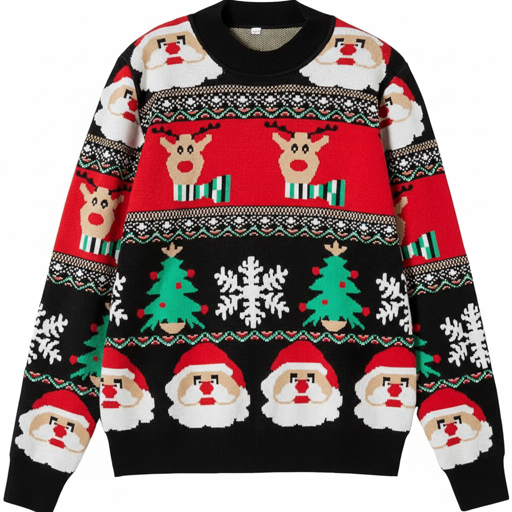 Unisex Ugly Christmas Sweaters Adult Long Sleeve Crewneck Sweaters Funny Top Pullover Xmas Party Family Gatherings