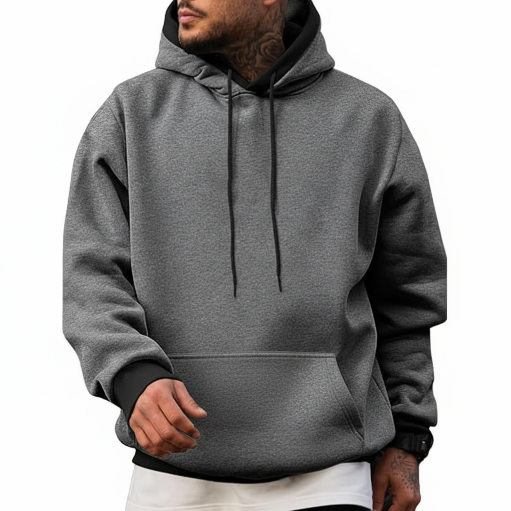 Men's Cotton Casual Hoodie With Drawstring