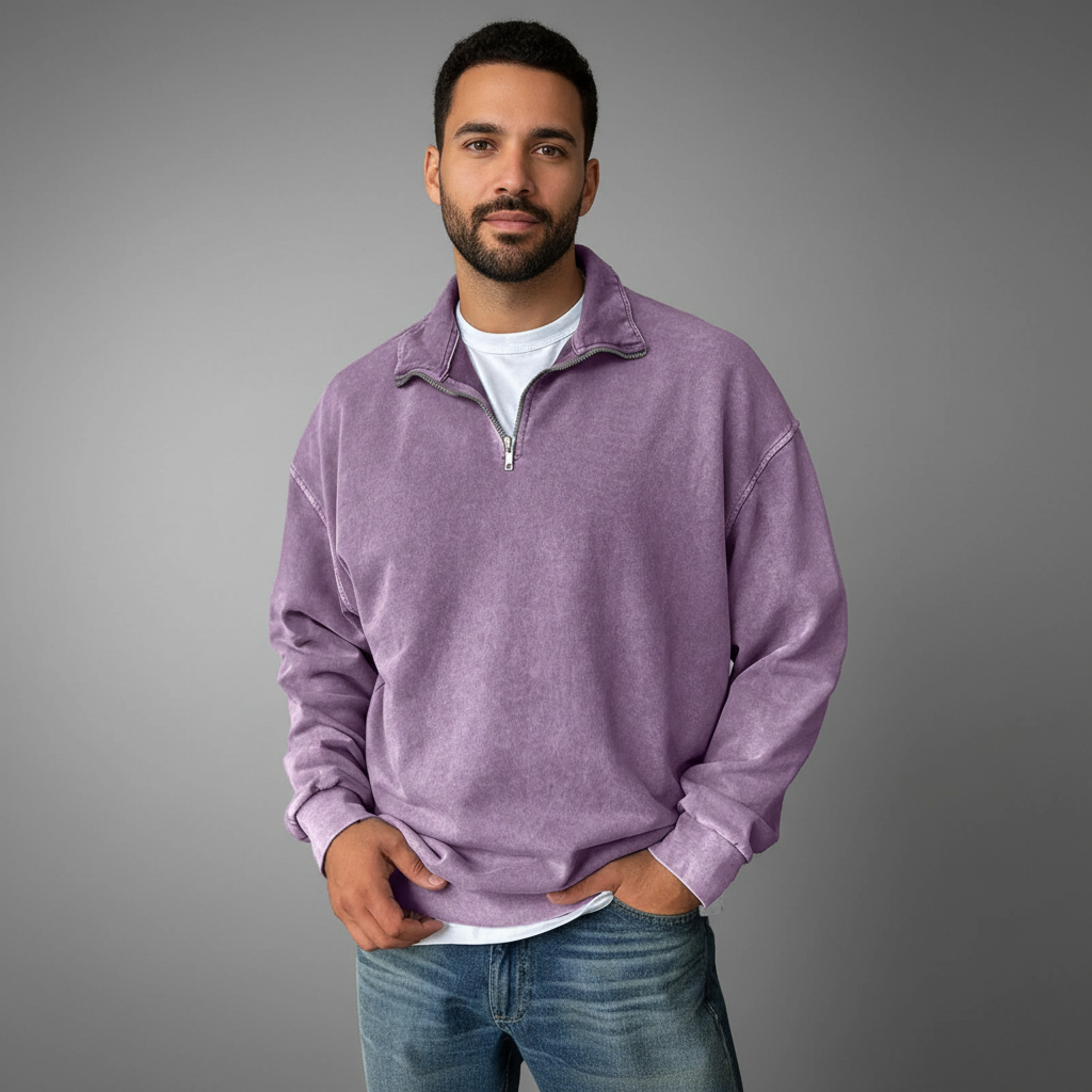 Half Zip Collar Sweatshirt For Men