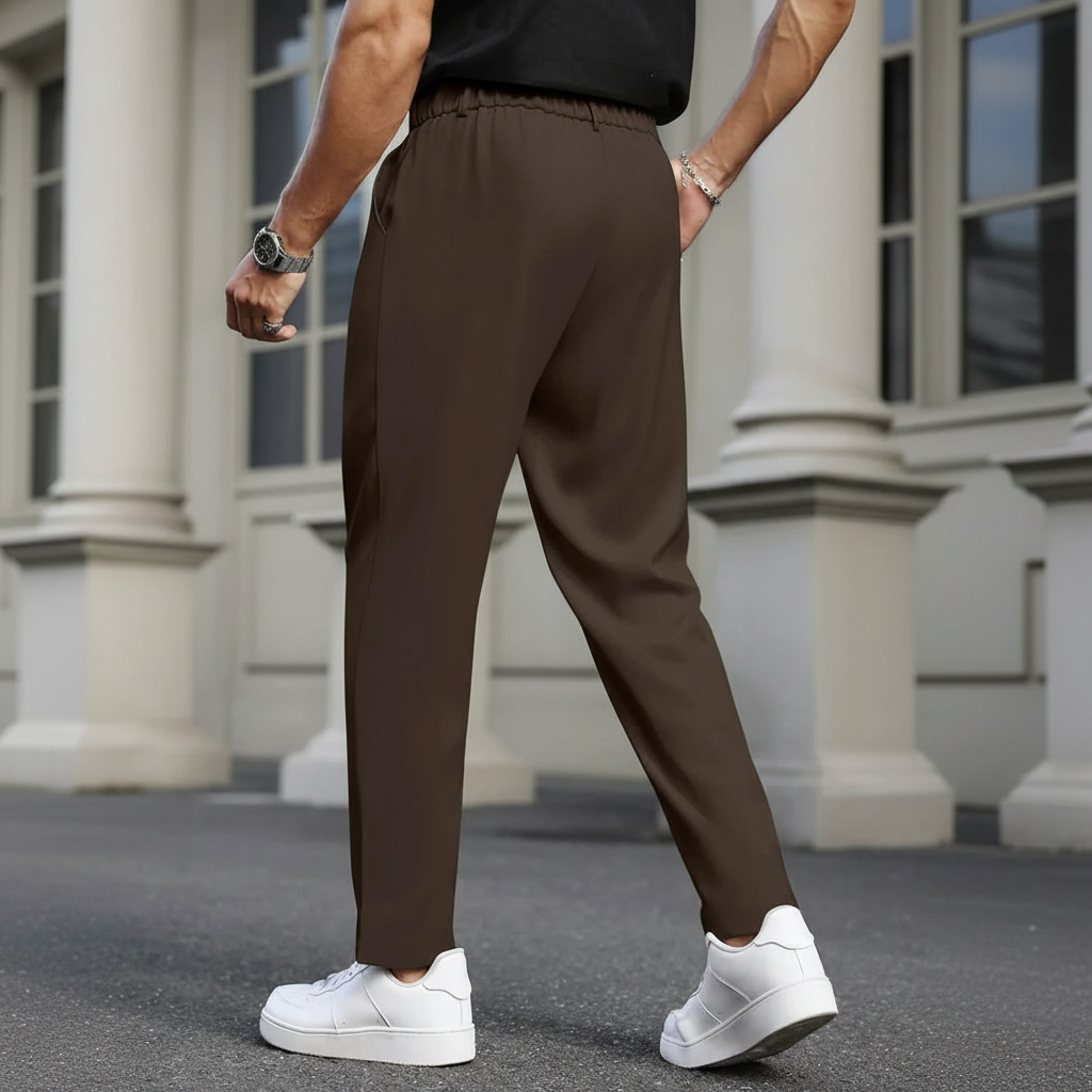 Straight Casual Trousers Retro British Style For Men
